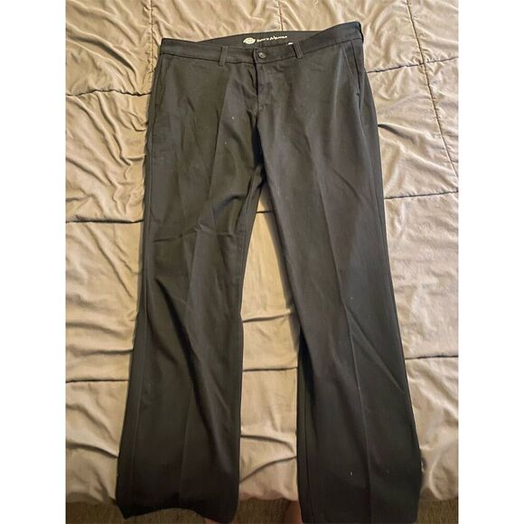 Dickies Women's Black Straight-Leg Pants Size 14R Casual Solid - Picture 1 of 5